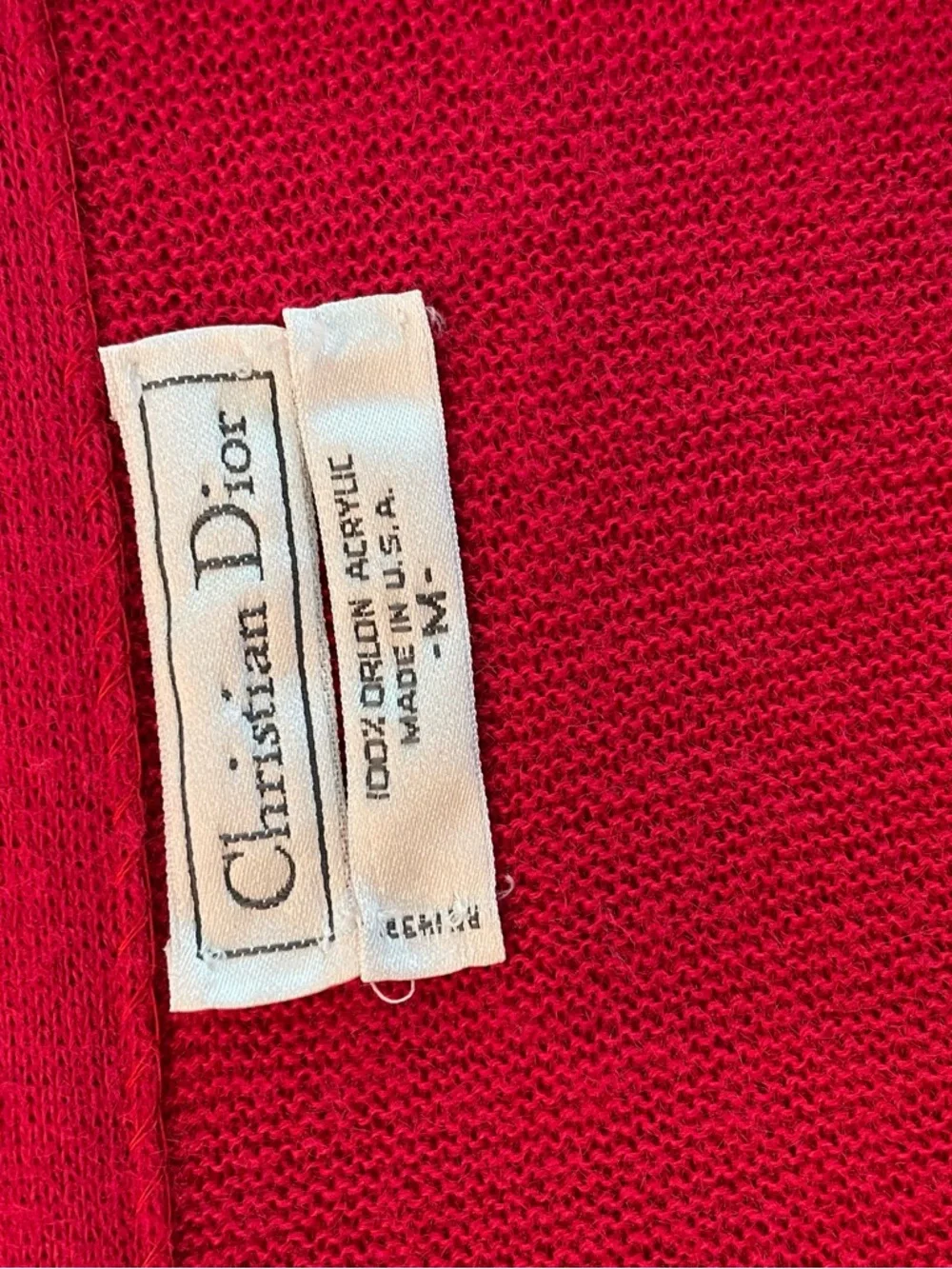 Christian Dior Red Cardigan Sweater Vintage Medium - Picture 4 of 10